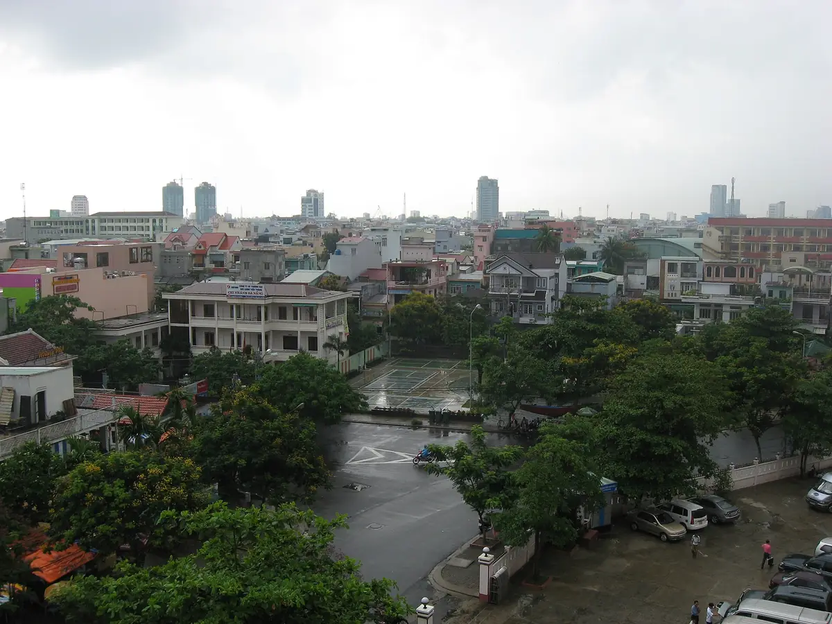 Khu dân cư nhà phố Đà Nẵng nhìn từ trên cao gần đường Ông Ích Khiêm